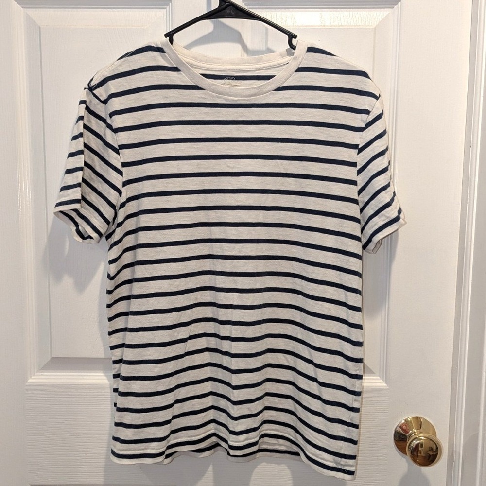Coastal Nautical Stripe Tee Minimalist French Girl Top Shirt Medium J.Crew‎
